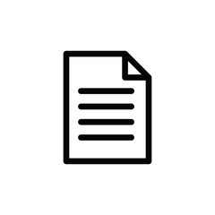 Document icon. Paper icon. Note symbol. Vector icon, symbol for website design, app. 