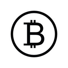 Bitcoin sign. Cryptocurrency symbol. cryptocurrency icon.  Blockchain-based secure cryptocurrency. Vector icon for web site design, app. 