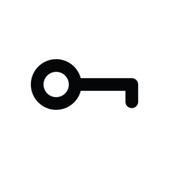 key icon/ simple unlock symbol/ black vector icon set