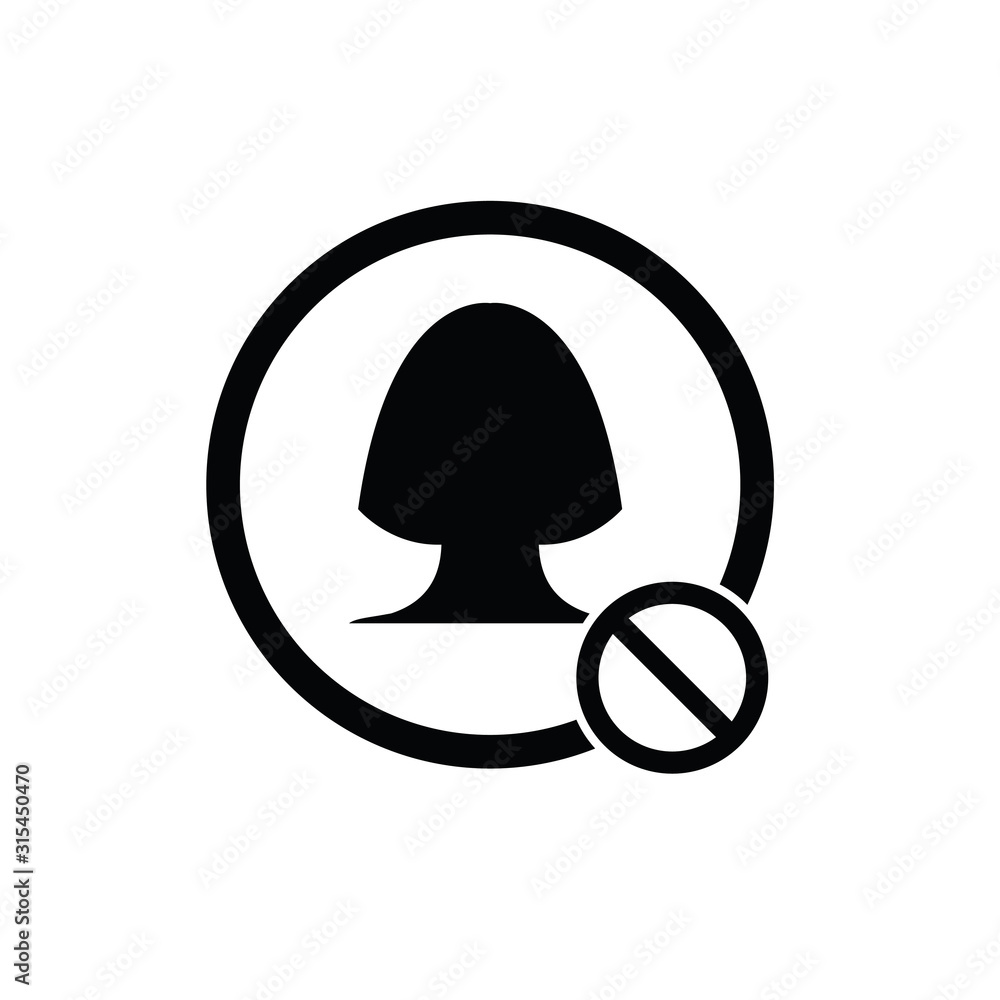 Aufkleber block user icon. user stop icon. dismiss or delete user. vector icon, symbol for website design, app