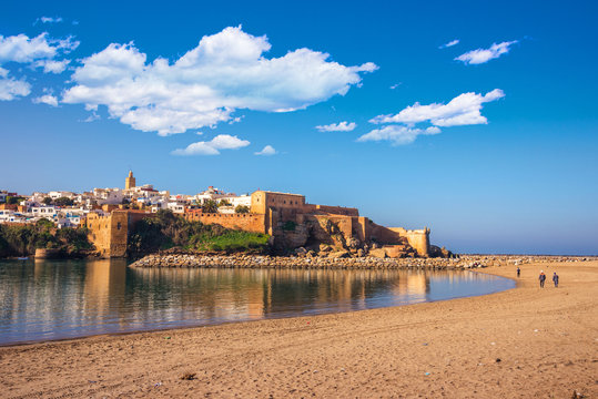 Kasbah of Udayas fortress in Rabat Morocco. Kasbah Udayas is ancient attraction of Rabat Morocco