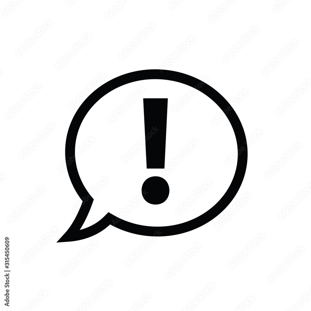 Poster exclamation point icon. exclamation point symbol. chat symbol with the exclamation point. vector ico