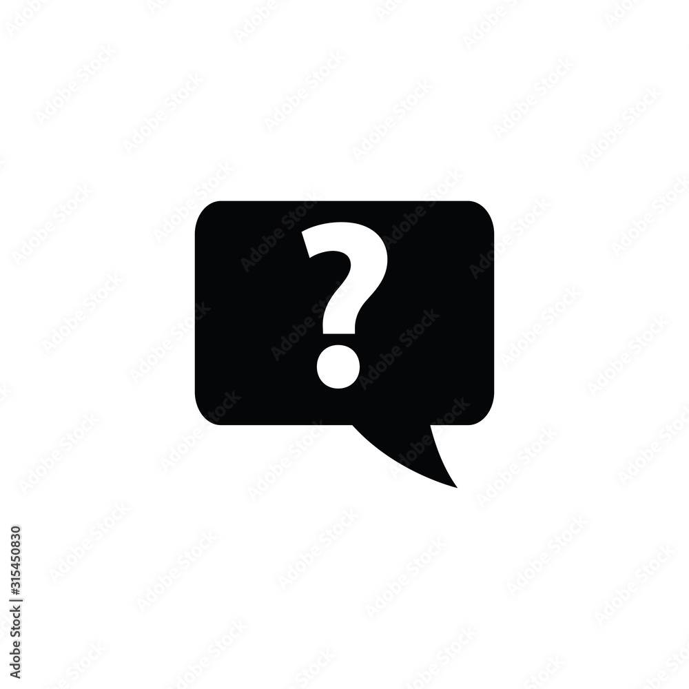 Poster question icon. line style. help speech bubble symbol. chat symbol with the question icon. vector ico