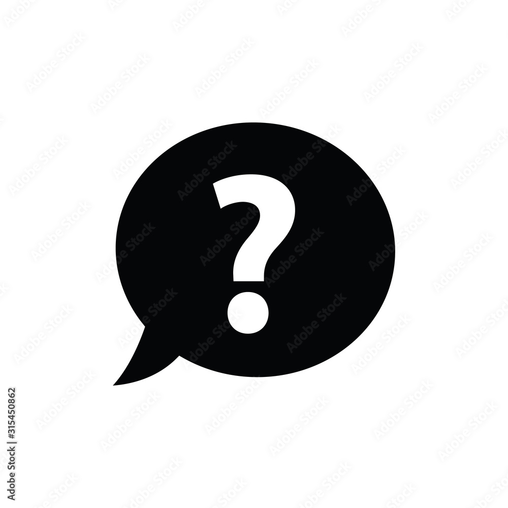 Poster question icon. line style. help speech bubble symbol. chat symbol with the question icon. vector ico