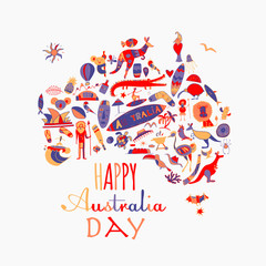 Happy Australian Day. Greeting card design © Kudryashka