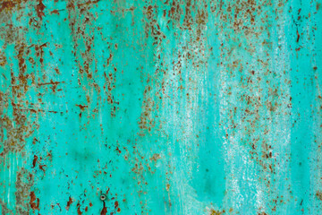 rusty metal texture and turquoise paint