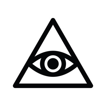 All seeing eye pyramid symbol, icon. spiritual icon. Vector icon for apps and websites.