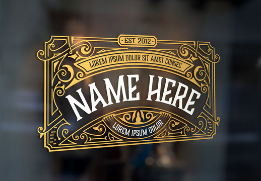 Vintage Logo with Floral Elements