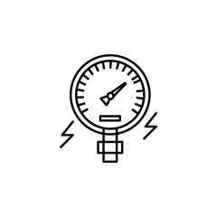 gauge, gauge pressure line icon. Elements of energy illustration icons. Signs, symbols can be used for web, logo, mobile app, UI, UX