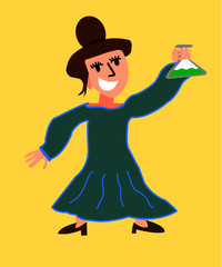 Científica exitosa descubriendo haciendo químicos.