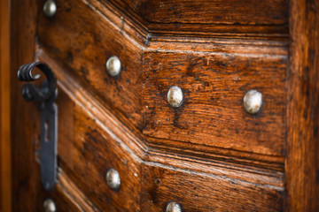 close up view of the historical doors within the streets of Prague