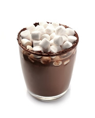 Cup of hot chocolate with marshmallows.