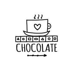 Chocolate, art sign for your design