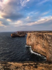 cliffs of St Vincent Park in Sagres