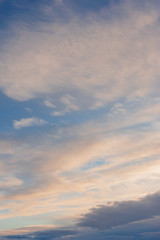 Naklejka na ściany i meble Cirrus clouds against the blue sky in summer
