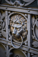 close up view of the historical doors within the streets of Prague