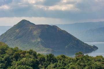 Fototapeta premium Taal is an active volcano in the Philippines, a popular tourist attraction in the country. Located on the island of Luzon south of the capital of the Philippines, Manila.