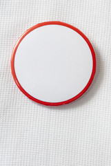 Blank Campaign Button Background With Red Border On White Shirt
