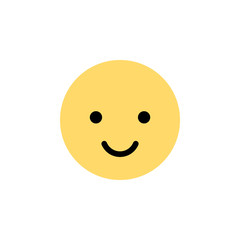 Happy, smiling face emoji icon for web and mobile isolated. Social media emoticon, smiley.