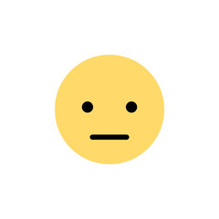 Serious face emoji flat vector icon isolated for web and mobile.