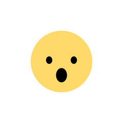 Surprised, shocked, wow face emoji isolated.Pixel perfect emoticon, smiley.