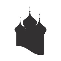 Domes  Orthodox Church. Christian temple silhouette