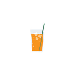 Fresh orange drink vector flat illustration isolated on a white background.