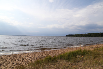 Sunset on a lake in Russia