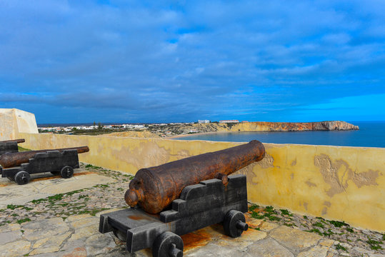 Kanonen auf der Festung von Sagres, Portugal