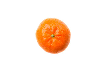 fresh ripe tangerine isolated on white background