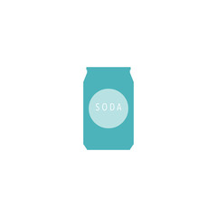 Fresh soda drink in a can flat vector illustration isolated on a white background.