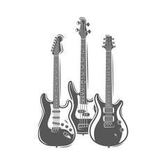 Naklejka premium Three guitars isolated on a white background