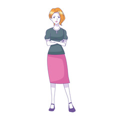 Fototapeta premium elegant woman standing icon, colorful design
