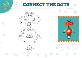 Connect the dots kids game vector illustration