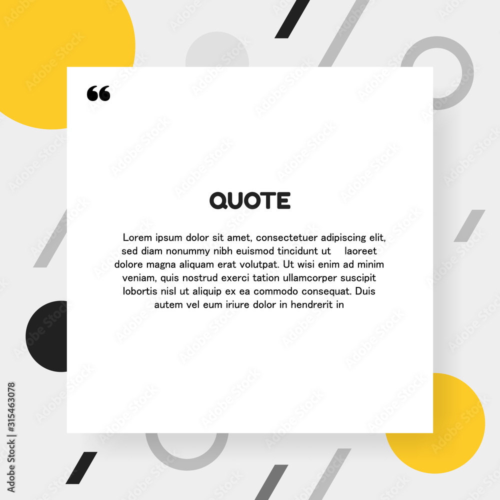 Aufkleber quote rectangle isolated on simple material style background with different geometric shapes. modern