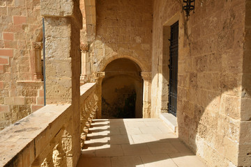 Fort St Angelo (Forti Sant Anglu), located at Birgu Waterfront, Malta, Vittoriosa bay of the Mediterranean sea - 315463604