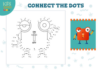 Connect the dots kids game vector illustration.