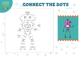Connect the dots kids mini game vector illustration. t