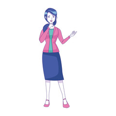 businesswoman with executive clothes, flat design