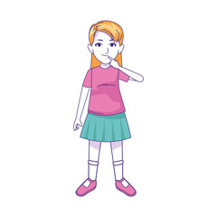 girl with beautiful clothes, flat design