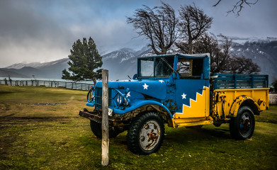 old truck on the road