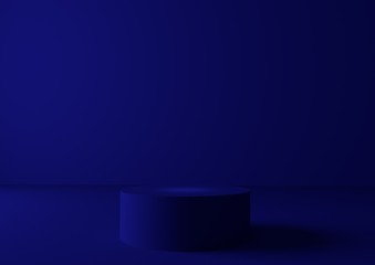 3D rendering background wall with Phantom Blue display table simple rendering background wall, can be used for banner design items display background.