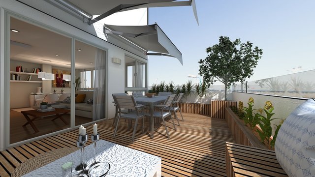 PROYECTO TERRAZA AL AIRE . RENDER 3D