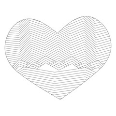 decorative black and white heart . contour drawing. coloring book for children and adults. the symbol of Valentine's day .