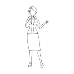 businesswoman with executive clothes, flat design