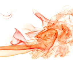 Red smoke on white background