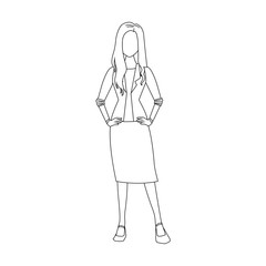 Young businesswoman icon, flat design