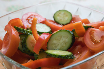 Vegetarian food. Vegetable salad. Proper diet.