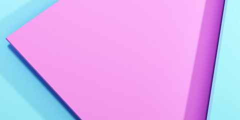 Pink and blue pastel background for creative minimalist promotion design. 3d render