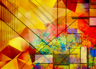 Digital modern geometric abstract. 3D rendering